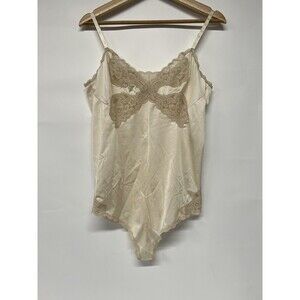 Vintage Vanity Fair Bodysuit Teddy Lingerie Lace Silky 36 USA
